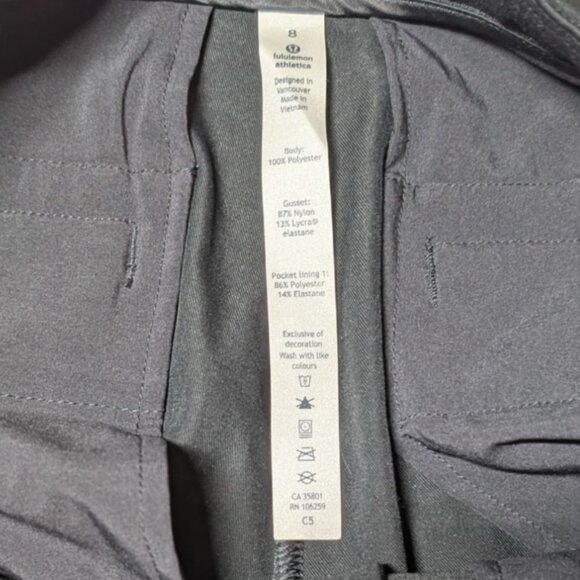 Lululemon City Trek Trouser Womens Size 8 Black Slim Fit Dress Pants Stretch - Picture 4 of 10